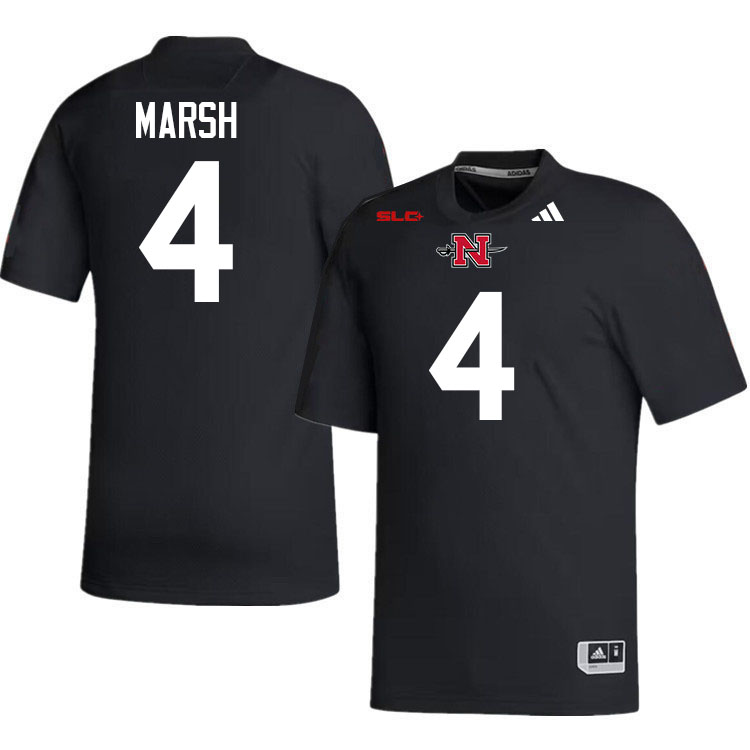 Nicholls Colonels #4 Ty Marsh College Football Jerseys,Uniforms Stitched-Black